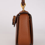 Gucci Cognac Leather 1947 Bamboo Turnlock Small Top Handle