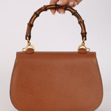 Gucci Cognac Leather 1947 Bamboo Turnlock Small Top Handle