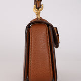 Gucci Cognac Leather 1947 Bamboo Turnlock Small Top Handle