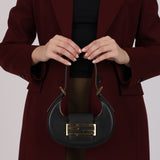 Fendi Black Leather Mini Croissant Bag