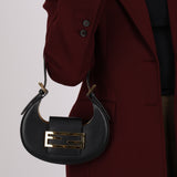 Fendi Black Leather Mini Croissant Bag