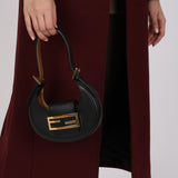 Fendi Black Leather Mini Croissant Bag