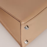 Ultra-Rare Hermès 2015 Argile Tadelakt Kelly Sellier 28 Guilloche PHW