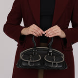 Dior 2005 Black Leather Detective Satchel Bag