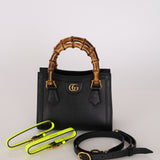 Gucci Leather Bamboo Top Handle Diana Bag