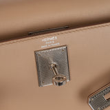 Ultra-Rare Hermès 2015 Argile Tadelakt Kelly Sellier 28 Guilloche PHW