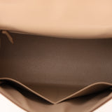 Ultra-Rare Hermès 2015 Argile Tadelakt Kelly Sellier 28 Guilloche PHW
