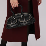 Dior 2005 Black Leather Detective Satchel Bag