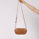 Miu Miu Camera Bag Shiny Cognac Croc Embossed