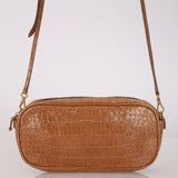 Miu Miu Camera Bag Shiny Cognac Croc Embossed