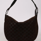 Runway Gucci 1997 Chocolate GG Suede Medium Hobo