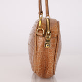 Miu Miu Camera Bag Shiny Cognac Croc Embossed