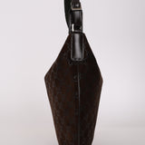 Runway Gucci 1997 Chocolate GG Suede Medium Hobo