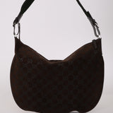 Runway Gucci 1997 Chocolate GG Suede Medium Hobo