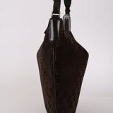 Runway Gucci 1997 Chocolate GG Suede Medium Hobo