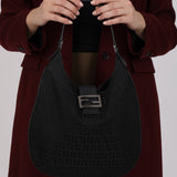 Fendi Black Zucchino Loaf Shoulder Bag