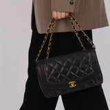 Chanel 1995 Lambskin Medium Diana Flap Bag 24K GP