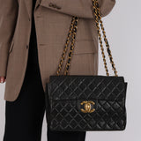 Chanel 1996 Lambskin XL Logo Jumbo Single Flap 24K GP