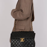 Chanel 1996 Lambskin XL Logo Jumbo Single Flap 24K GP