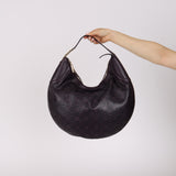 Gucci Chocolate Horsebit Embossed Calfskin Glam Hobo