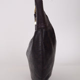 Gucci Chocolate Horsebit Embossed Calfskin Glam Hobo