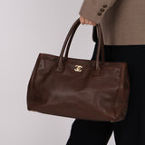 Chanel 2005 Chocolate Executive Cerf Medium Tote 24K GP