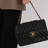 Chanel 1996 Lambskin XL Logo Jumbo Single Flap 24K GP