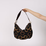 Gucci Horsebit Printed Canvas Hobo