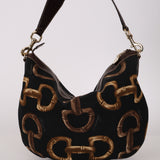 Gucci Horsebit Printed Canvas Hobo