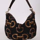 Gucci Horsebit Printed Canvas Hobo