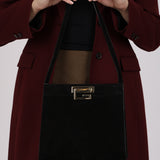 Gucci Black Suede Square G Shoulder Bag