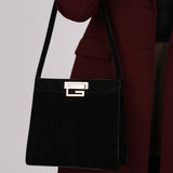 Gucci Black Suede Square G Shoulder Bag