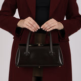 Gucci Chocolate Brown Boxcalf 1960s Boston Bag