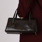 Gucci Chocolate Brown Boxcalf 1960s Boston Bag
