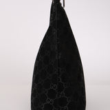 Gucci GG Monogram Suede Bamboo Hobo