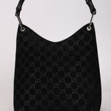 Gucci GG Monogram Suede Bamboo Hobo