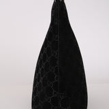 Gucci GG Monogram Suede Bamboo Hobo