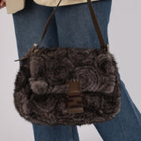 Rare Fendi Raccoon Fur Mama Baguette Bag