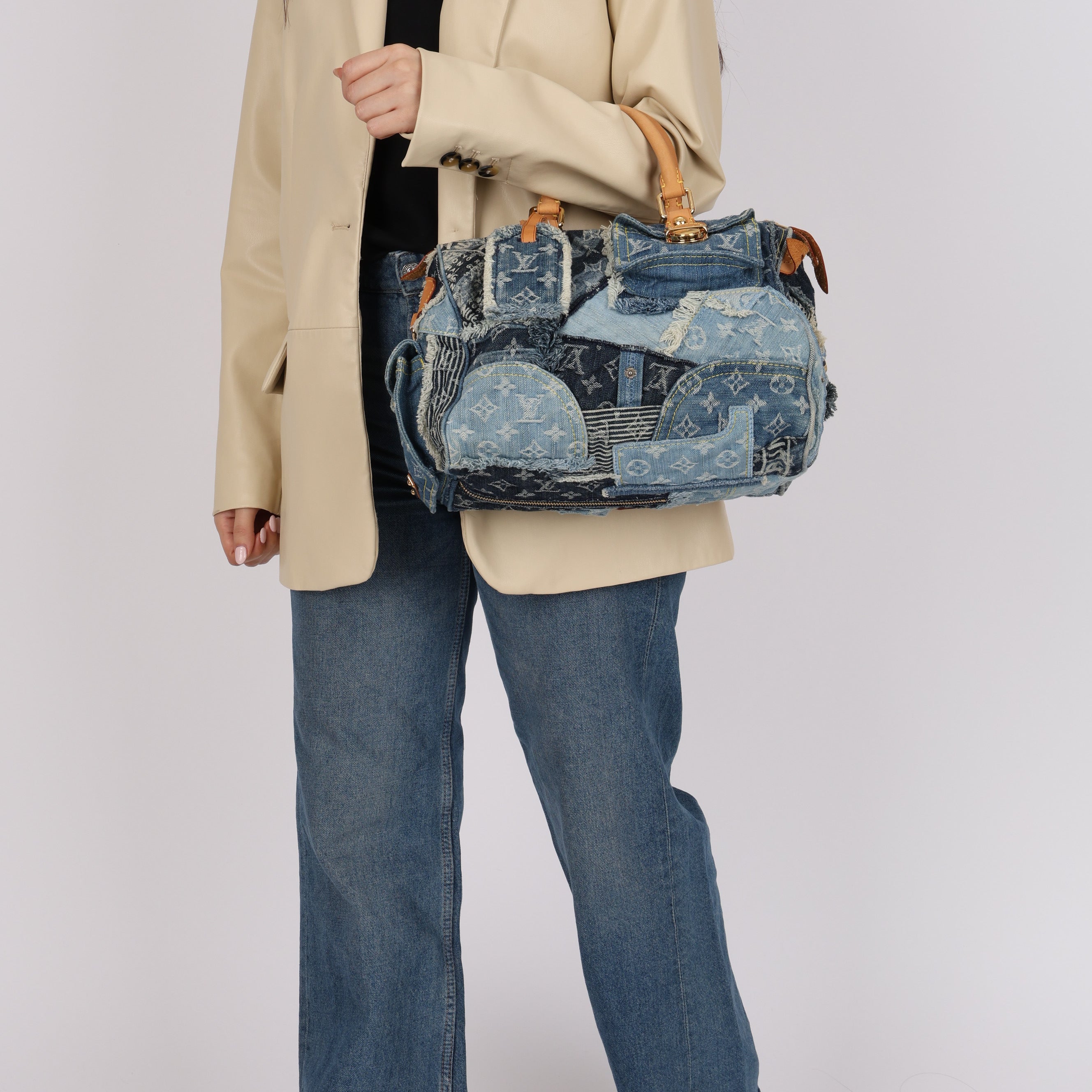 Limited Edition Louis Vuitton 2007 Monogram Denim Patchwork Speedy