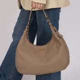 Prada Beige Leather Vitello Hobo