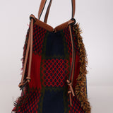 Loewe Multicolor Tartan Wool and Leather Cushion Tote