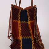 Loewe Multicolor Tartan Wool and Leather Cushion Tote