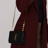 Limited Edition Saint Laurent Black Kahala Heart Chain Kate Shoulder Bag