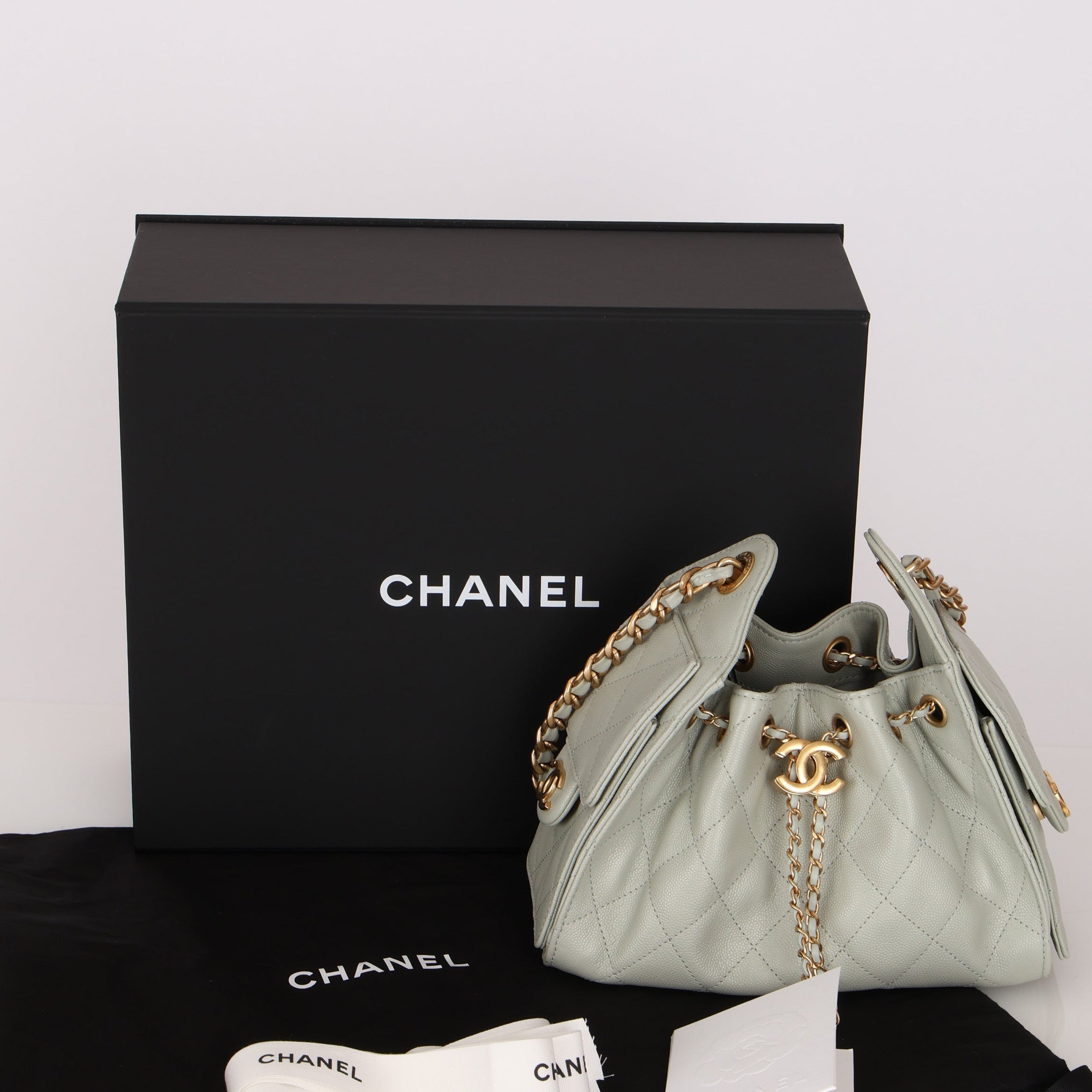 Limited Edition Chanel Mini 25 Light Sage Caviar 2026 AGHW