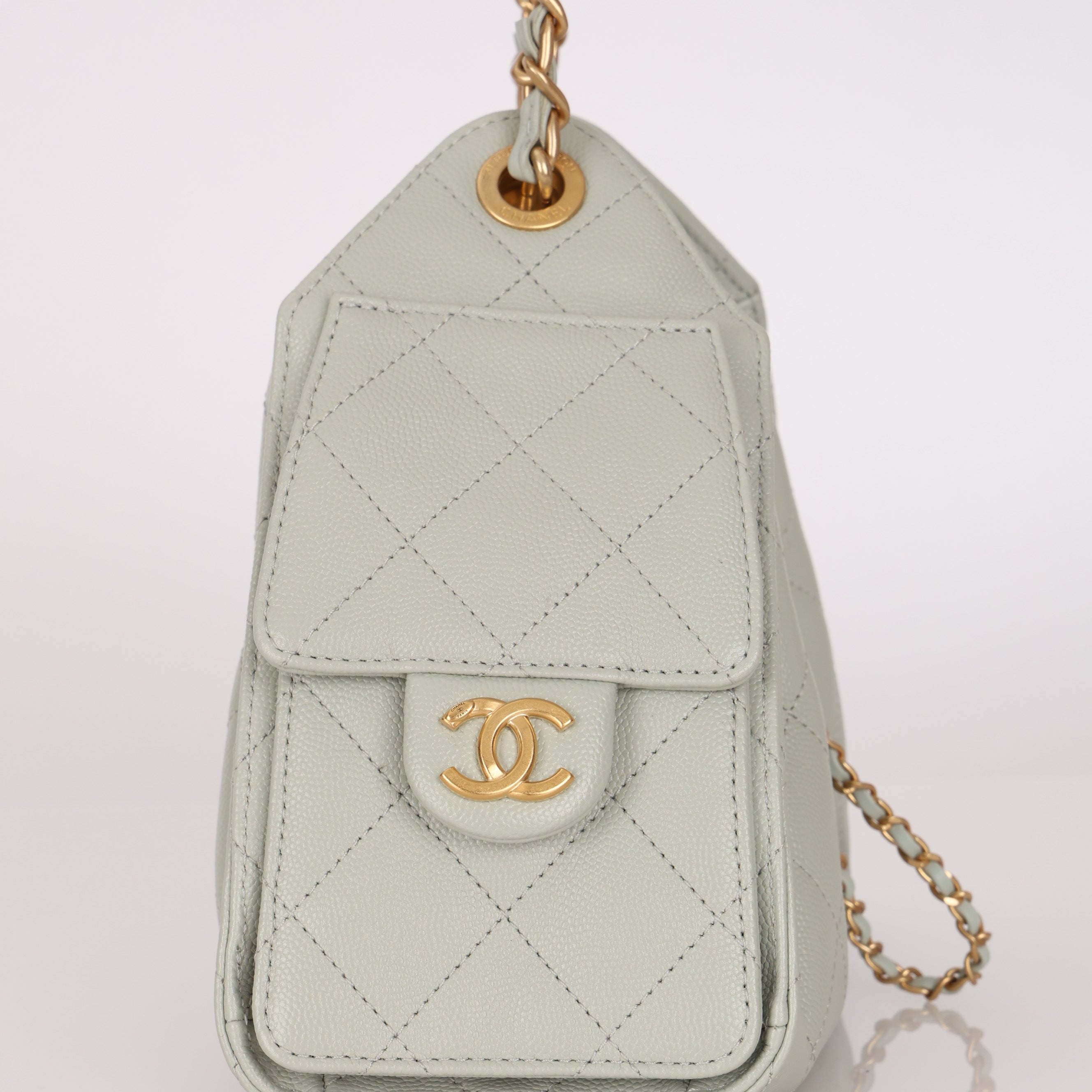 Limited Edition Chanel Mini 25 Light Sage Caviar 2026 AGHW
