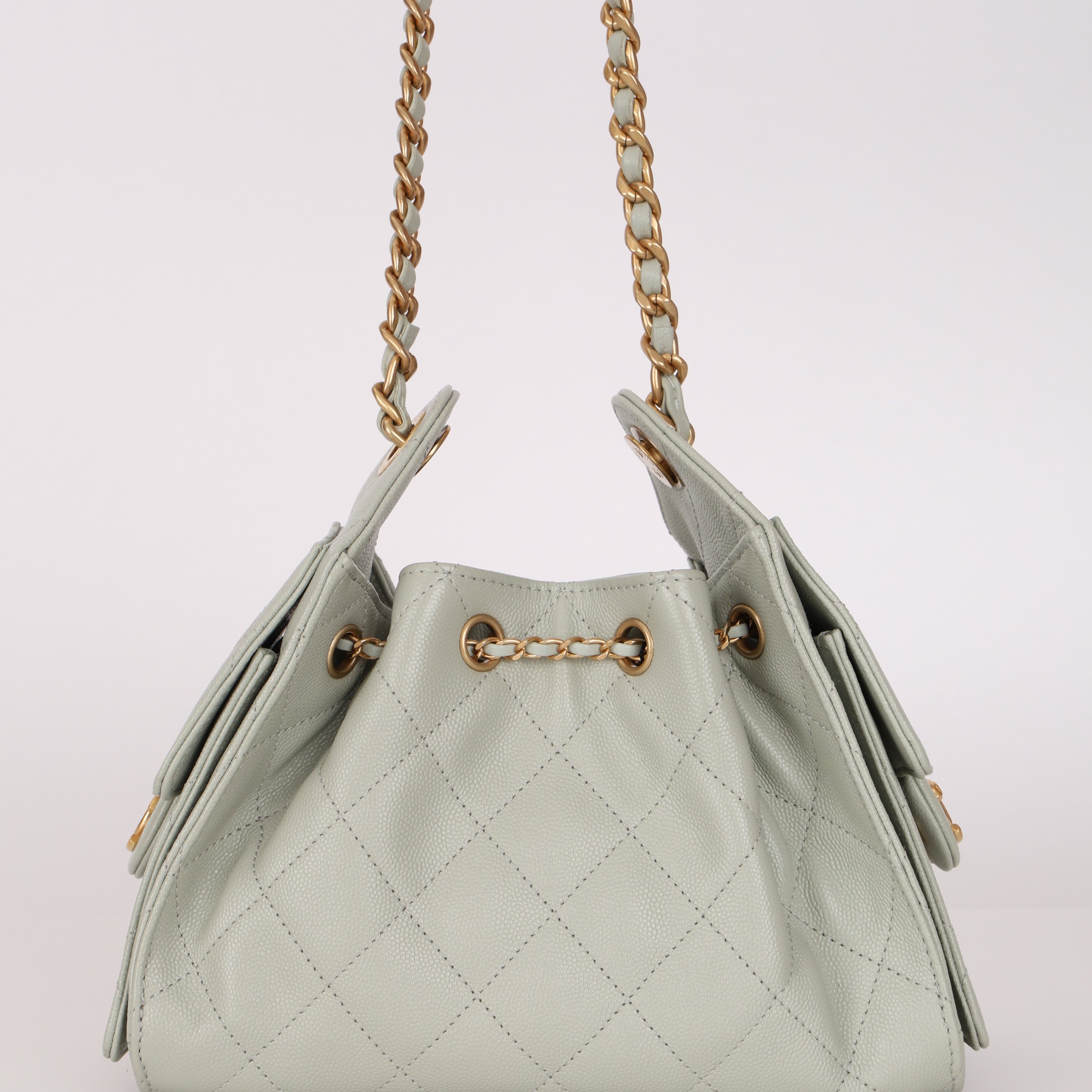 Limited Edition Chanel Mini 25 Light Sage Caviar 2026 AGHW