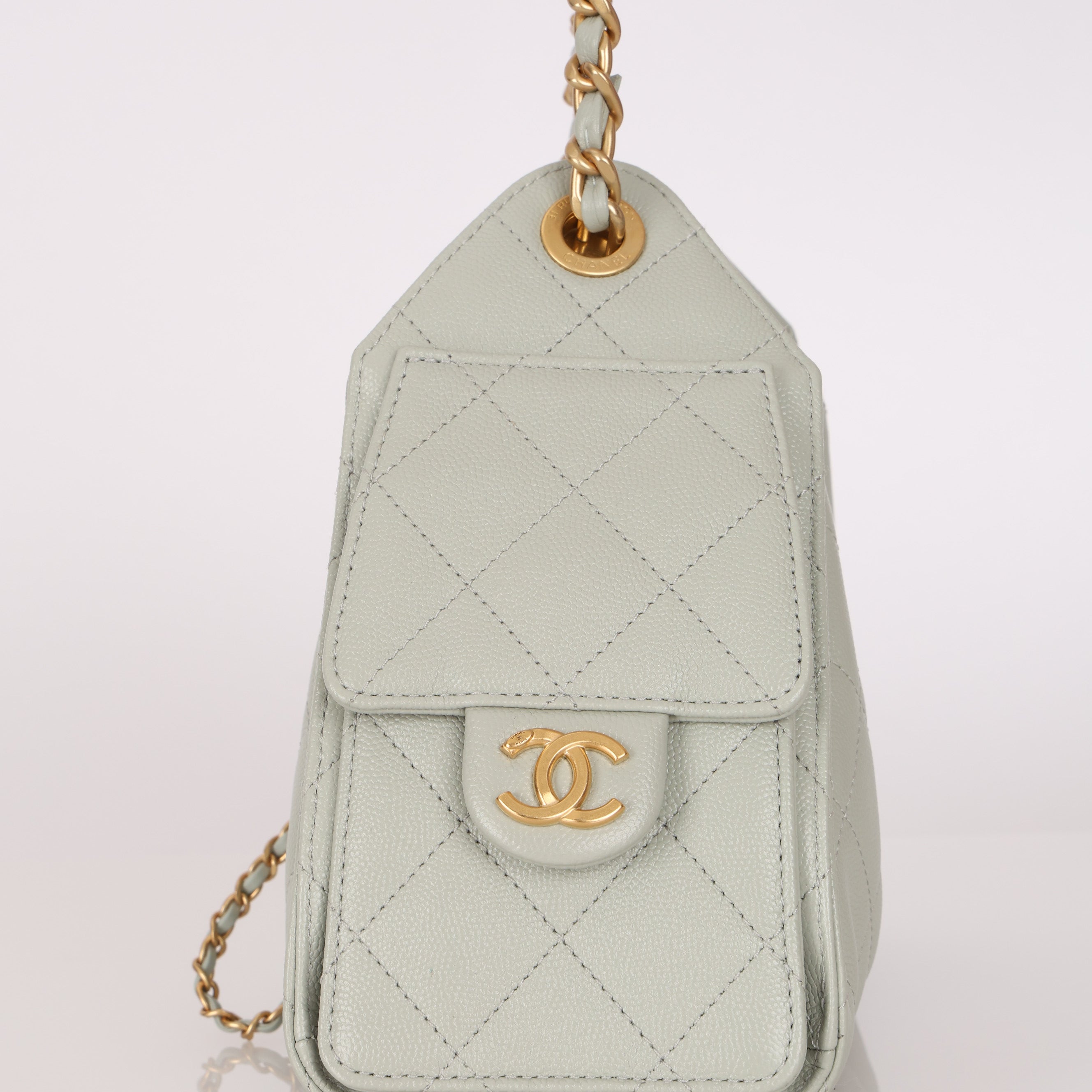 Limited Edition Chanel Mini 25 Light Sage Caviar 2026 AGHW