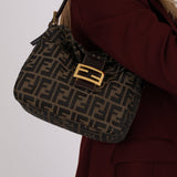 Fendi Zucca Double Flap Mini Mamma Bag GHW