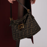 Fendi Zucca Double Flap Mini Mamma Bag GHW