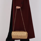 Chanel 2008 Gold Satin Precious Jewels East West Flap Bag